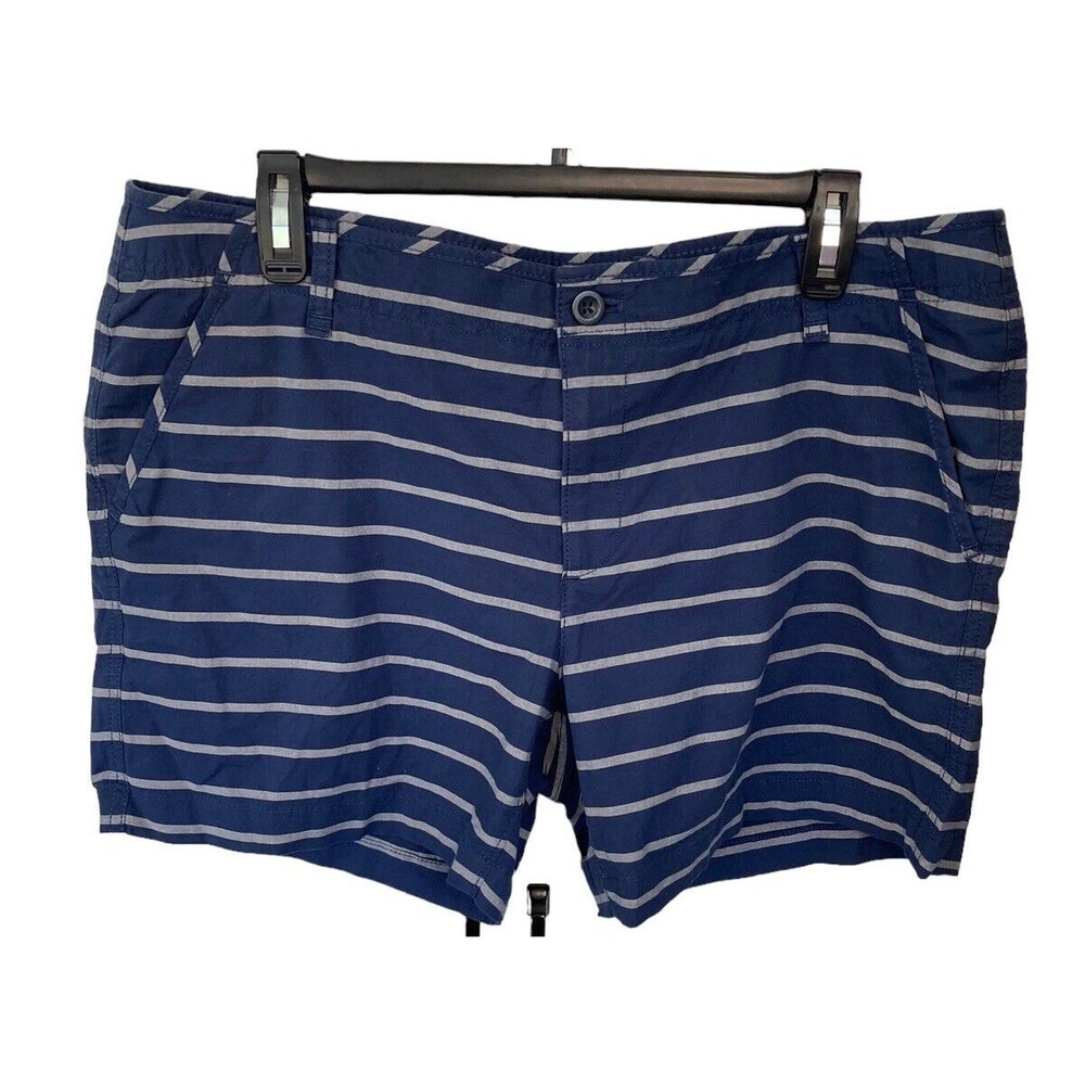 Eddie Bauer Striped Shorts Blue/Gray‎ Size 14
